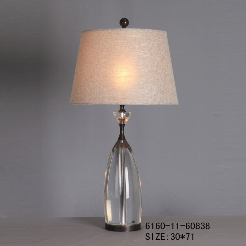 Decorative Crystal Table Lamp with Black Parts