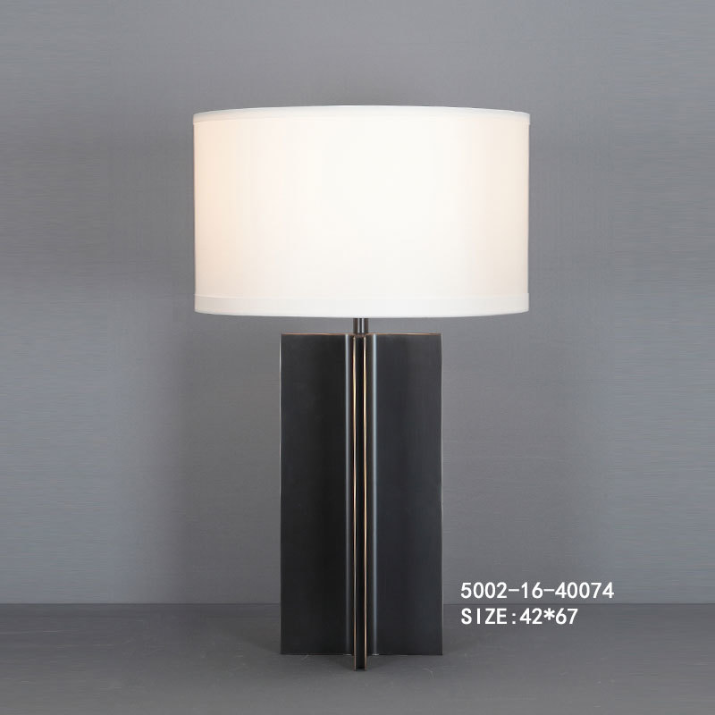 Luxury Black Brass Table Lamp with Copper Highlights