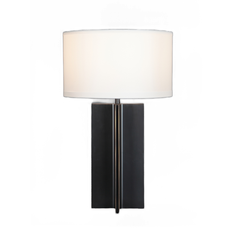Luxury Black Brass Table Lamp with Copper Highlights