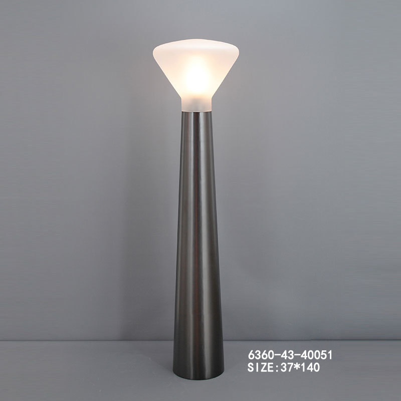 Minimalist Black Iron Floor Lamp with Cylindrical Glass Shade - Sleek Modern Design