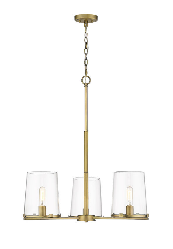 Glass pendant light in 3 heads