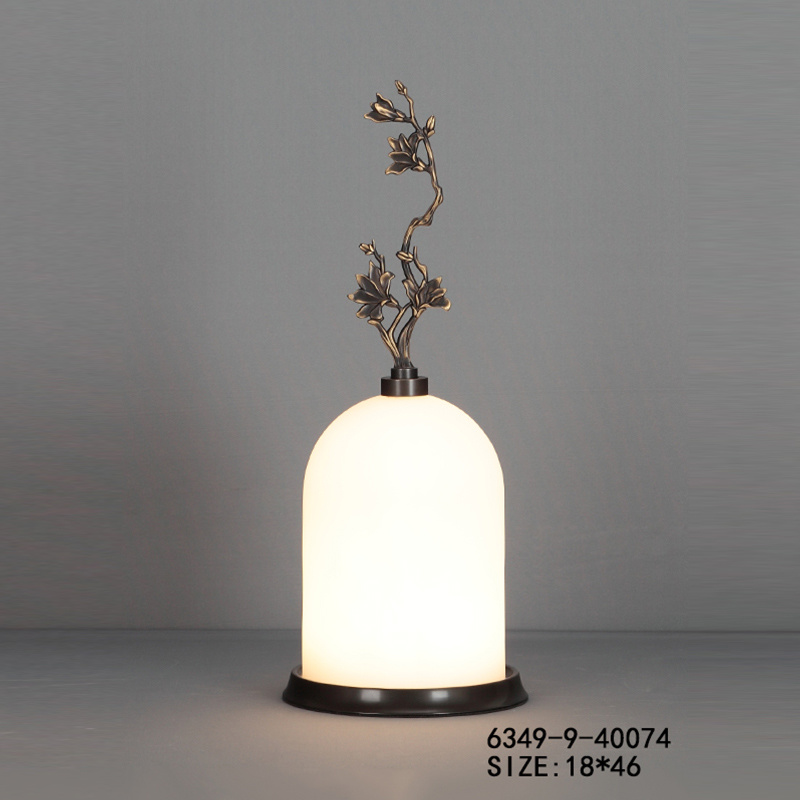 Portable Table Lamp with Polyresin Base and Classic Fabric Shade