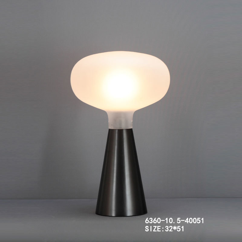 Minimalist Black Iron Table Lamp with Cylindrical Glass Shade - Sleek Modern Design