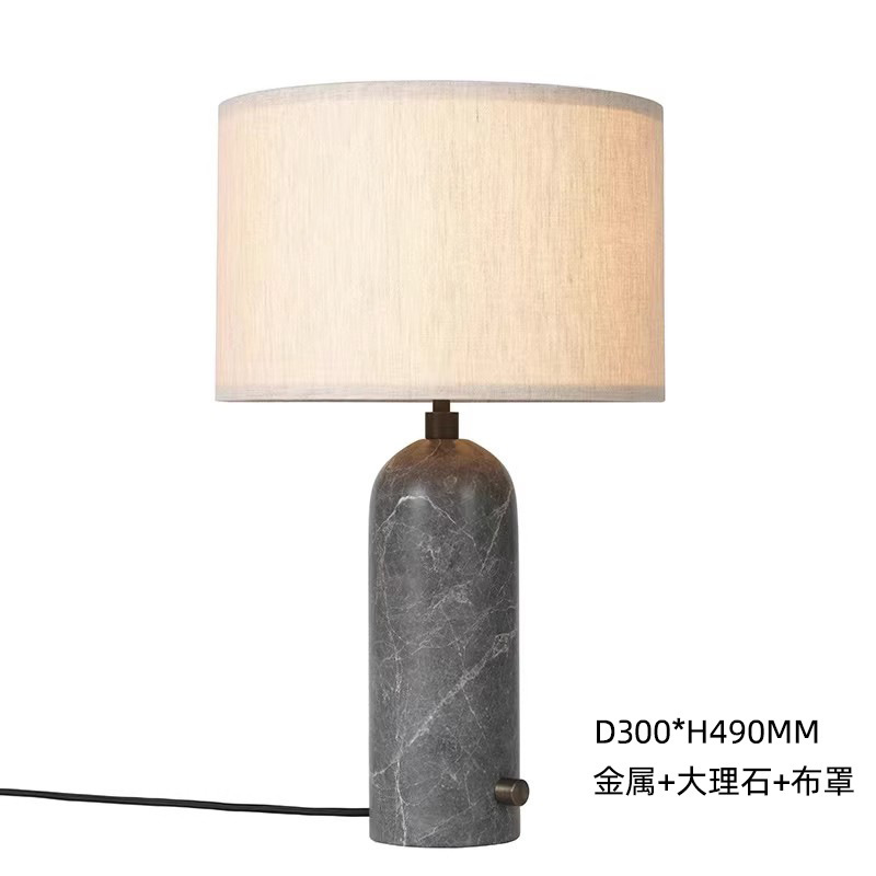 Dark Grey Marble Table Lamp