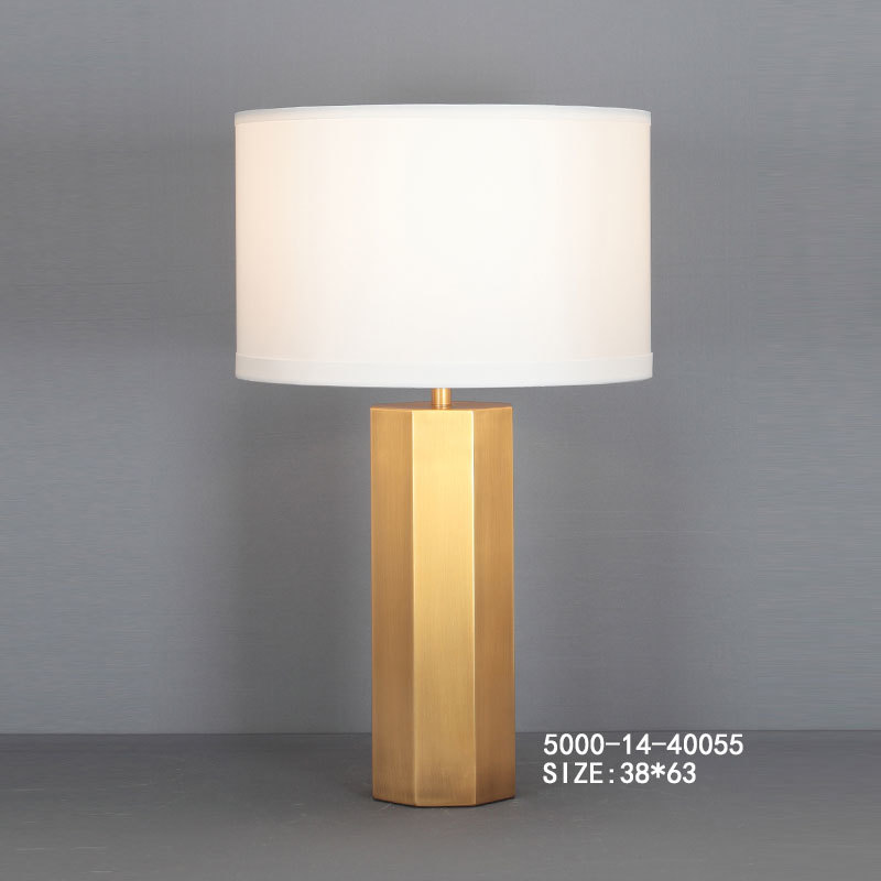 Luxurious Brass Table Lamp with Fabric Shade
