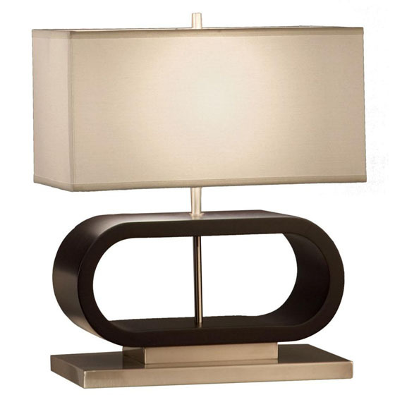 Antique Bronze Table Lamp with Linen Shade