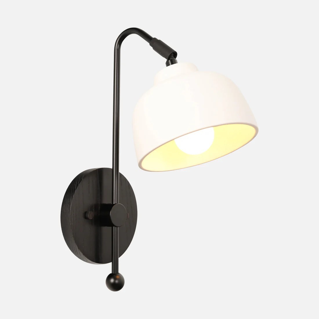 wood and metal and porcelain wall lights