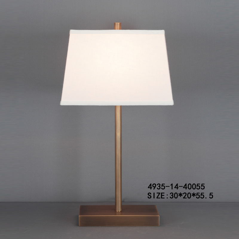 Metal Portable Table Lamp with Fabric Shade