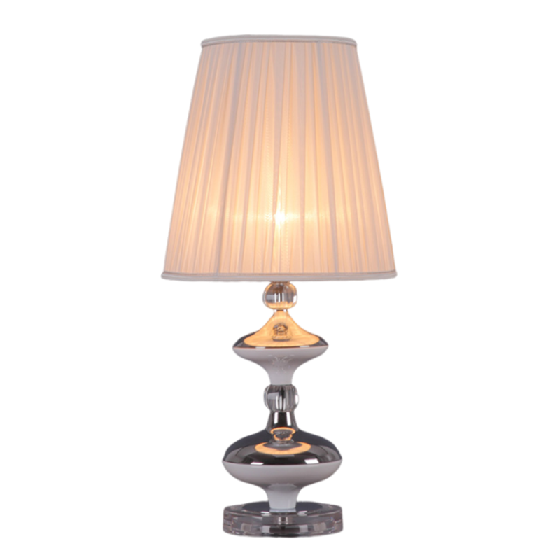 Modern Acrylic Table Lamp with Fabric Shade - Portable Design