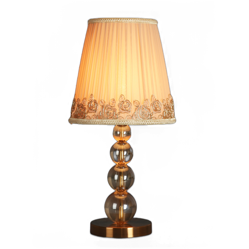 Modern champagne Crystal Table Lamp with Metal Base