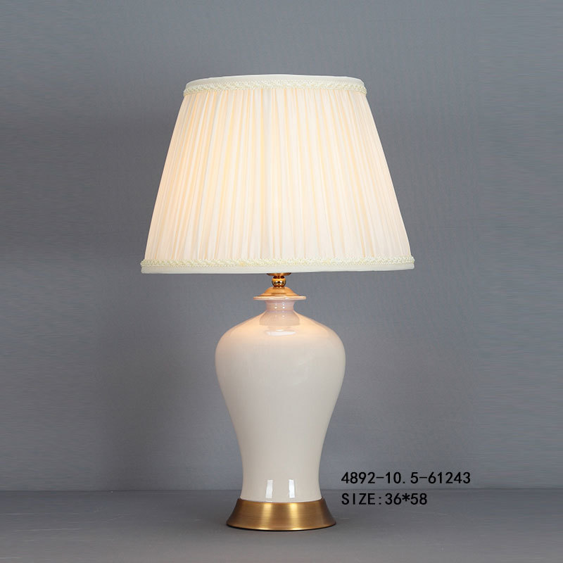 Sleek White Brass Table Lamp with Acrylic Touch