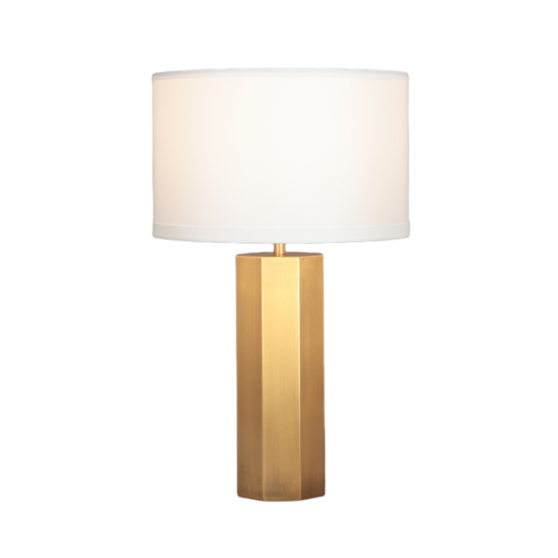 Luxurious Brass Table Lamp with Fabric Shade