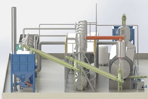 Continuous pyrolysis plant