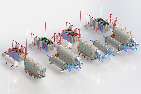 Semi continuous pyrolysis plant