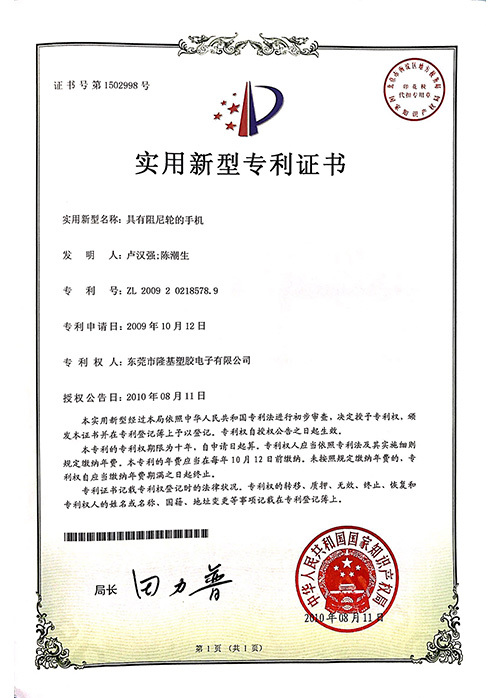 Patent Certificate 12