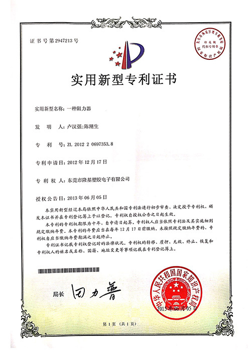 Patent Certificate 9