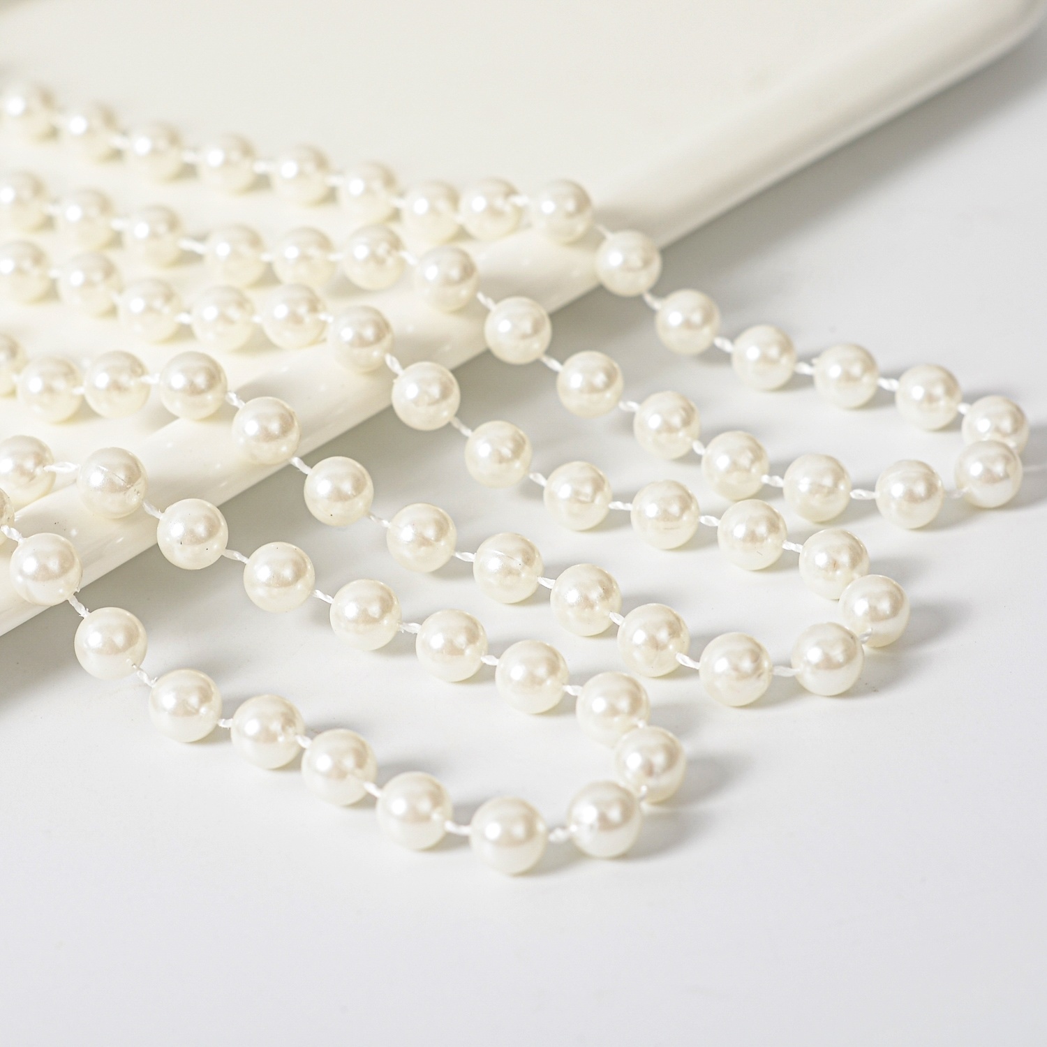 [B-010] 8mm Thread Imitation Pearl White