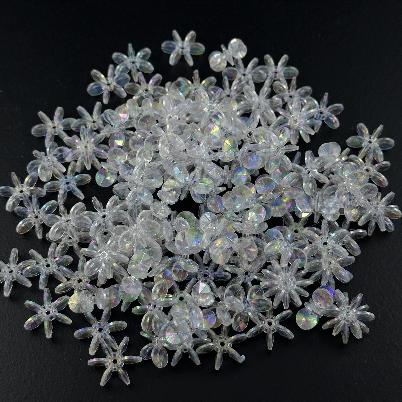 [A-081] eight leaf flower AB color transparent