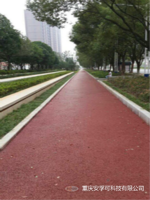 江西九江共青城共青大道人行道 / 彩色生态透水混凝土路面