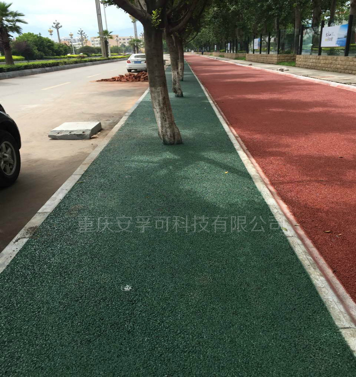 彩色透水混凝土艺术地面/西昌航天大道 彩色透水混凝土艺术地面/西昌航天大道