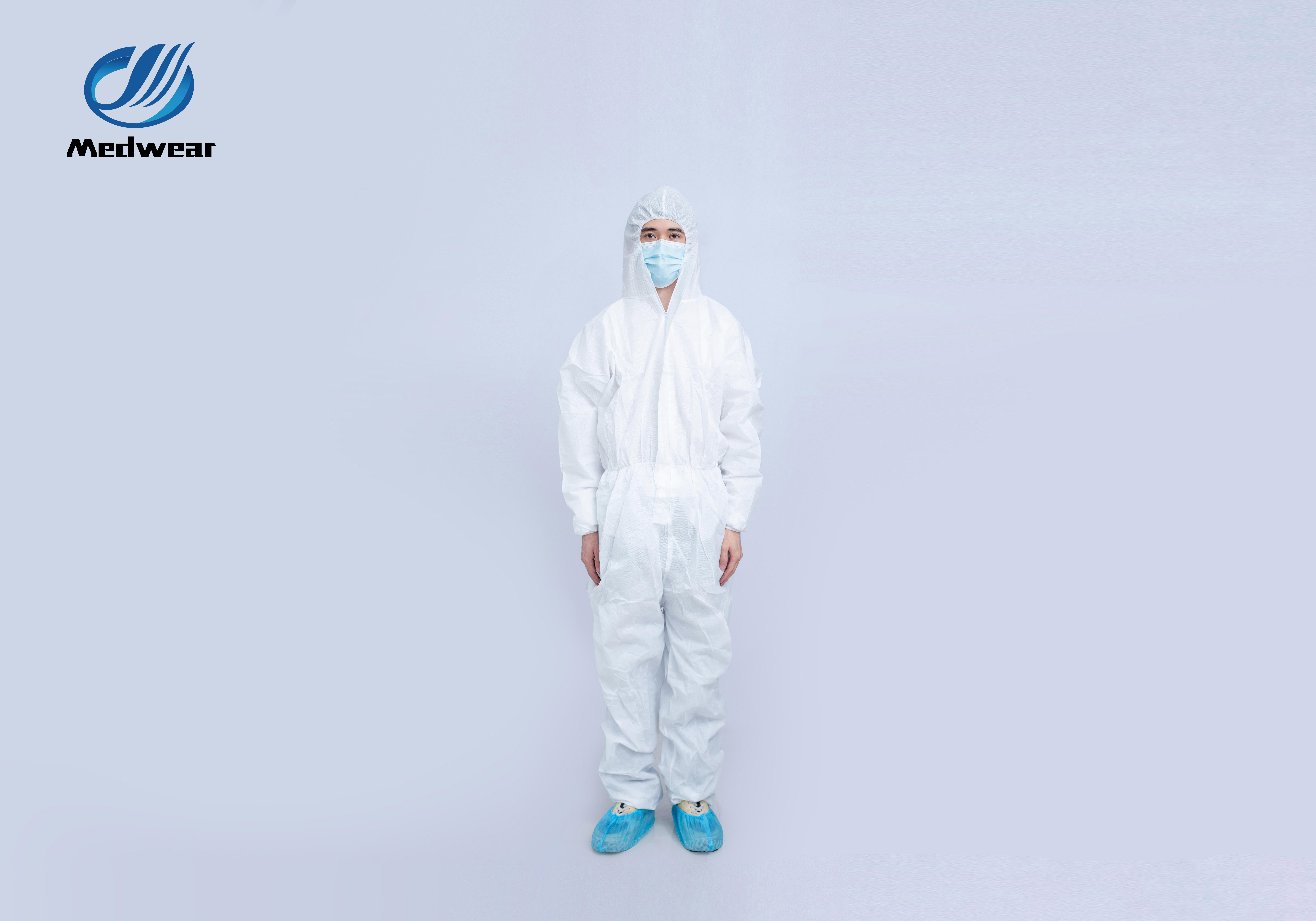 Type5/6 Disposable White SF Breathable Coverall Hood
