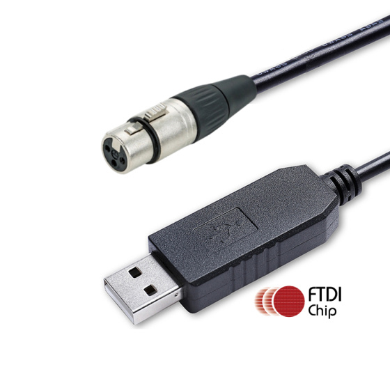 カラフルな FTDI RS485 DMX512 から USB 3PIN 3P DMX 512 XLR メスコンバータケーブルフリース