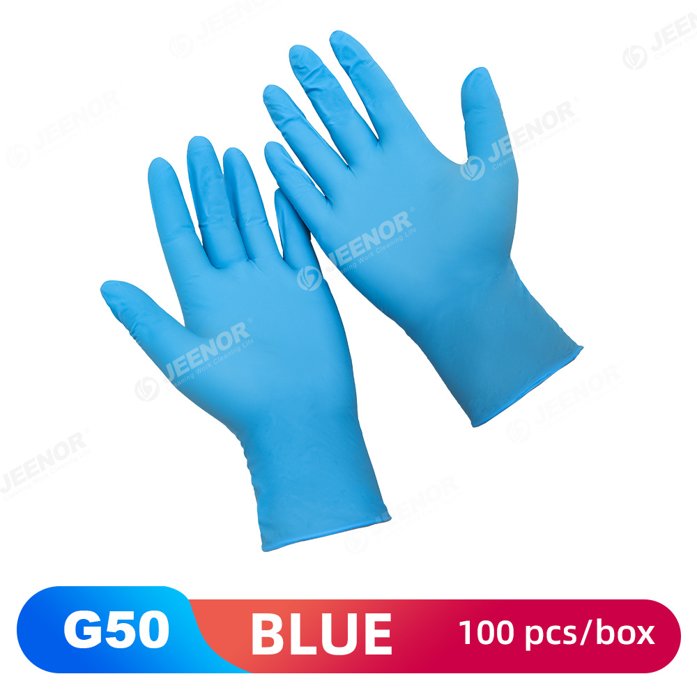 G50 Blue Nitrile Latex Gloves