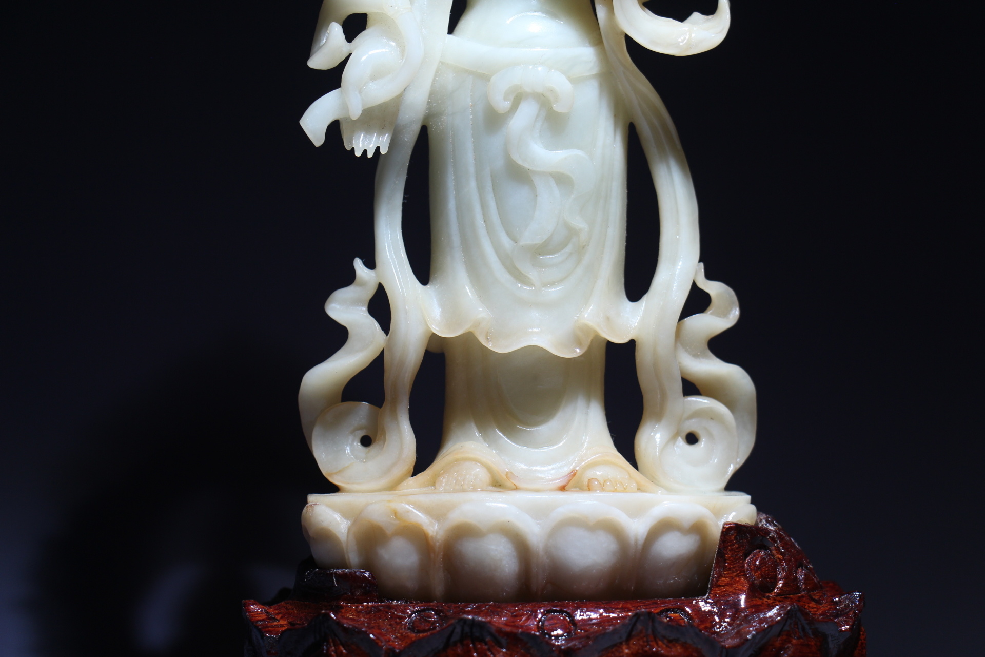 明清玉雕观音/大势至菩萨佛像/保平安镇宅/供奉香火佛经/文殊普贤 