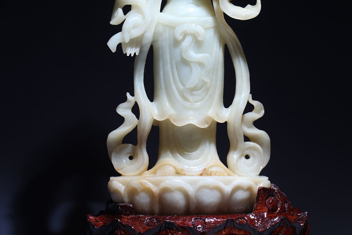 明清玉雕观音/大势至菩萨佛像/保平安镇宅/供奉香火佛经/文殊普贤
