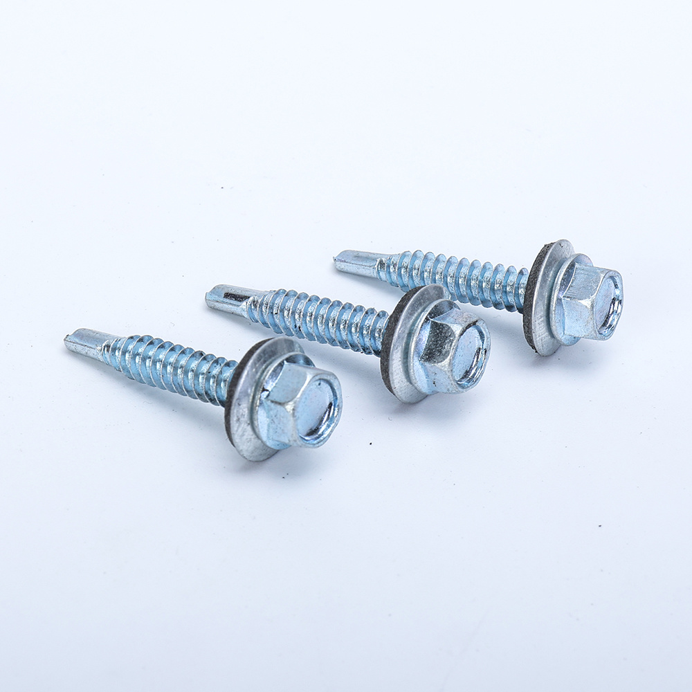 Hex head self drilling screw with EPDM bonded washer
