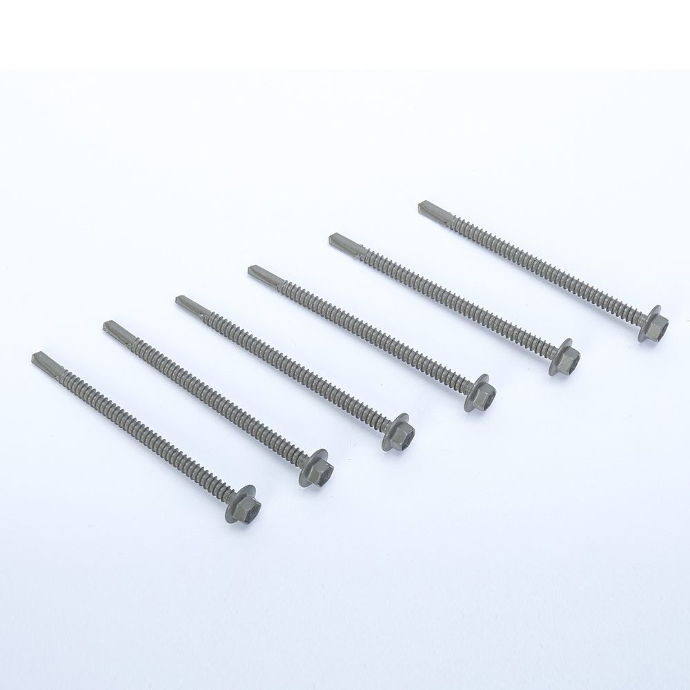 Hex flange head self drilling screw ruspert coated
