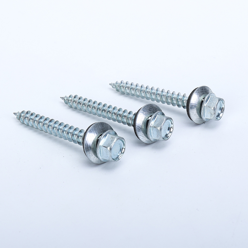 Hex head self drilling screw with EPDM bonded washer