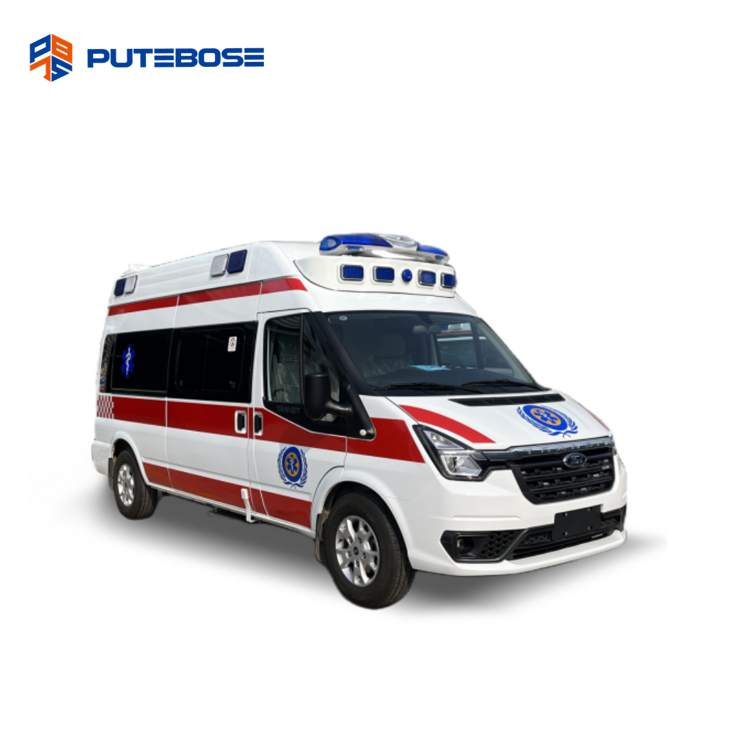 V348 Long Axle Ambulance Vehicle 6-speed Transmission Car with Automatic Loading Stretcher Support Equipment Customization