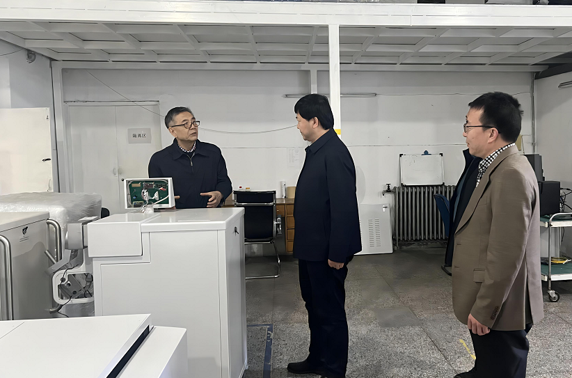 Tian Yanjun, Secretary of the Party Leadership Group and Director of Baoding Civil Affairs Bureau, went to Beijing Zhongke Jianan Company to investigate the shock wave extracorporeal lithotripter