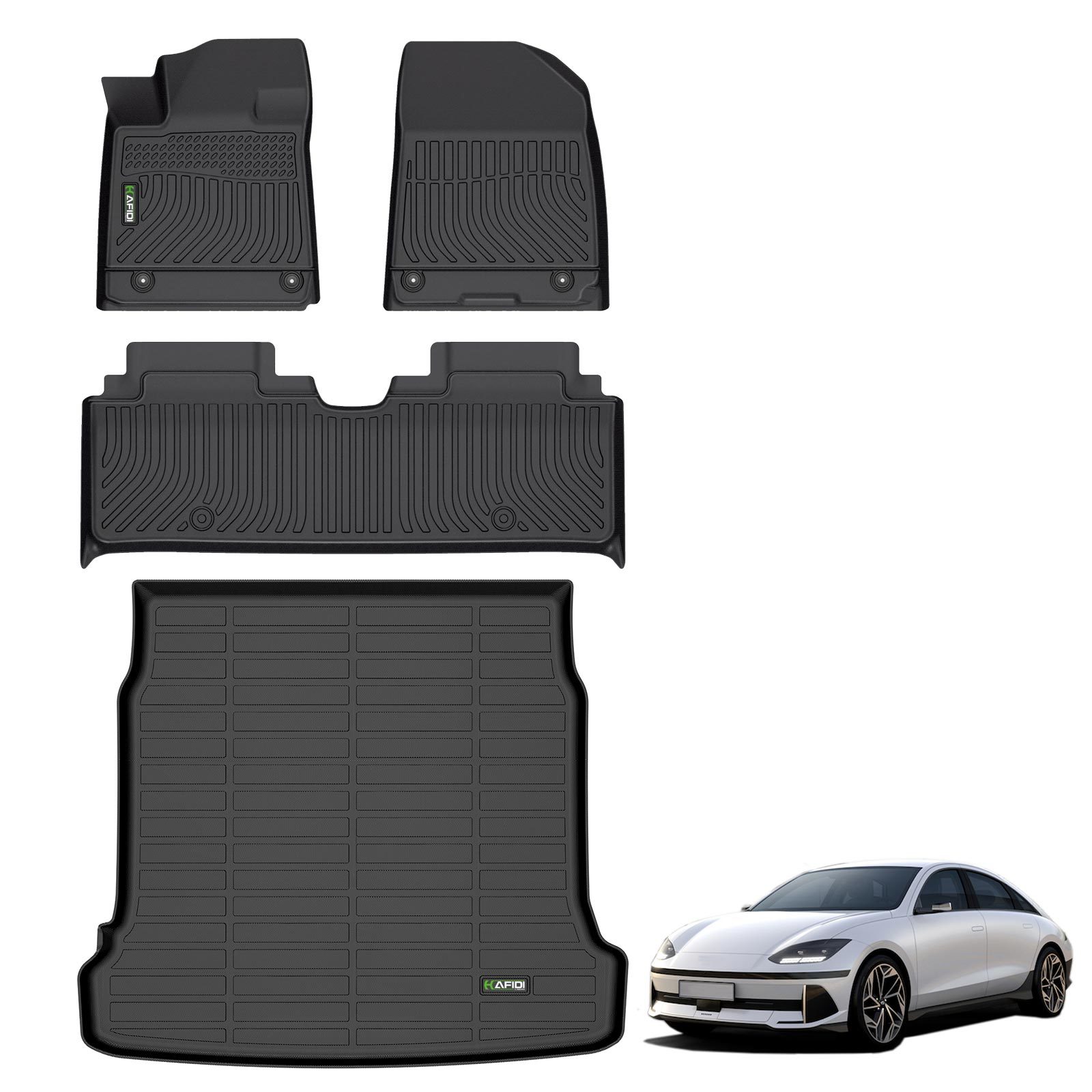 HAFIDI TPE all weather full set of  floor mats & cargo liner for Hyundai Ioniq 6 2023-2024