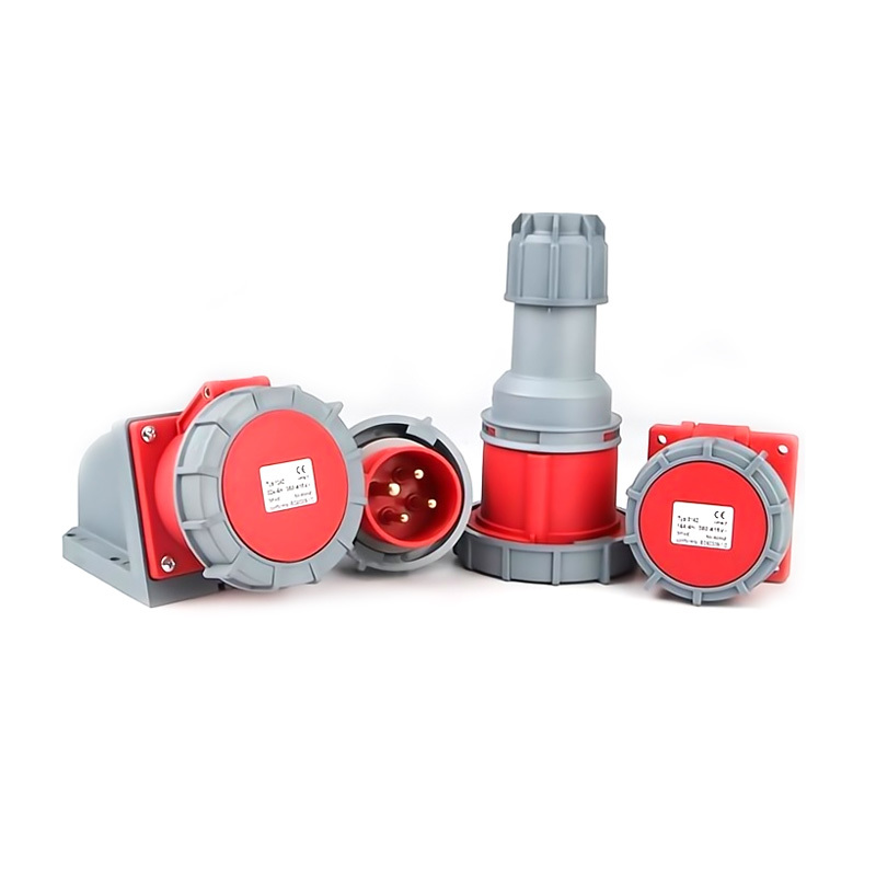 Industrial aviation plug European standard socket connector gray three-phase waterproof site docking 3-pole 4-pole 5-hole IP67