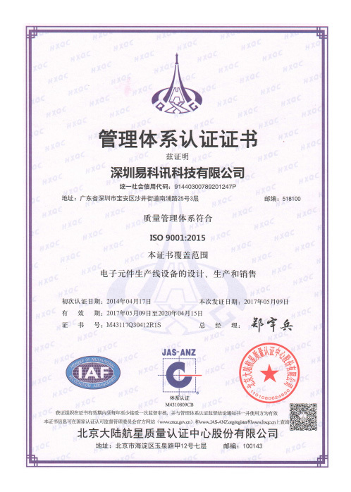 Management System Certificate