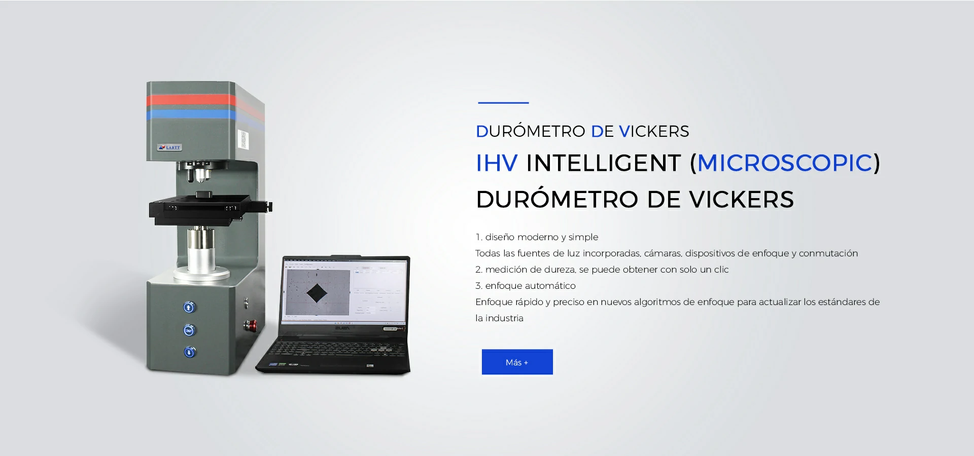 IHV microdureza inteligente de Vickers