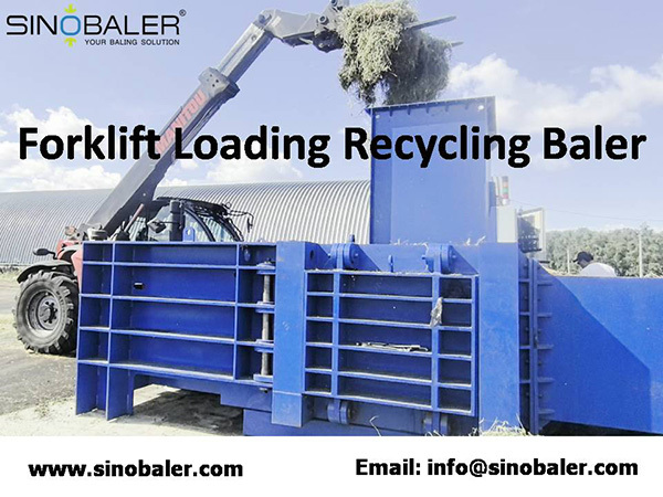 Forklift Loading Recycling Baler