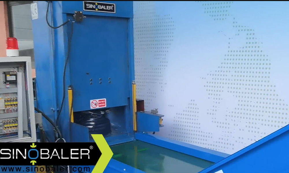 35. Automatic Metal Barrel Crusher and Conveyors, Automatic Drum Crusher System SVB2-MD-400A.mp4