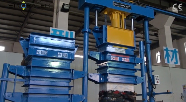 23. Swivel Twin Lifting Chamber Baler For Textile Baling SVBT2-L2C-400.mp4