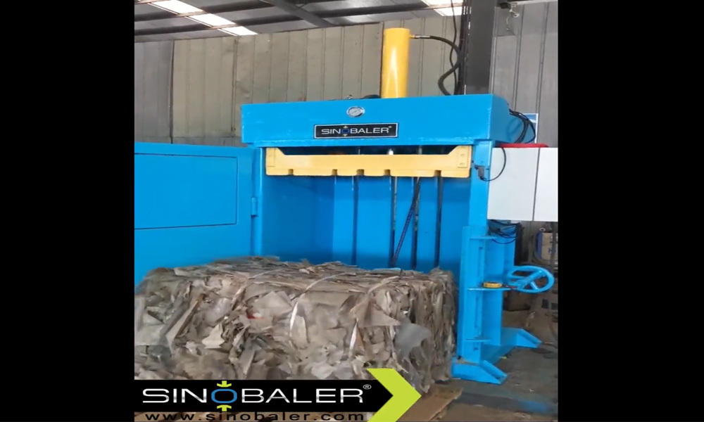 56. Soft Plastic Bale Ejection from Vertical Baler – SINOBALER Soft Plastic Baler SVB2-T.mp4