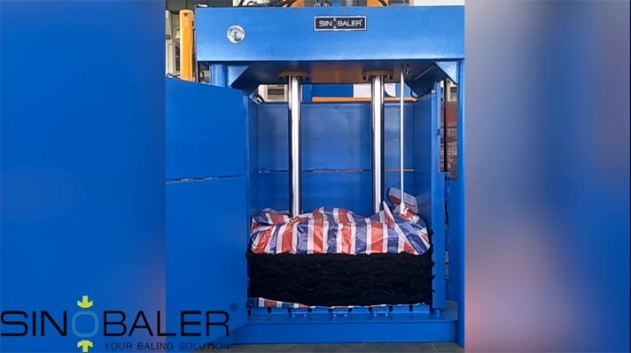 27. Wool Fiber Vertical Baler, Wool Carpet Baler, Rag Fiber Baling Machine SVB2-T.mp4