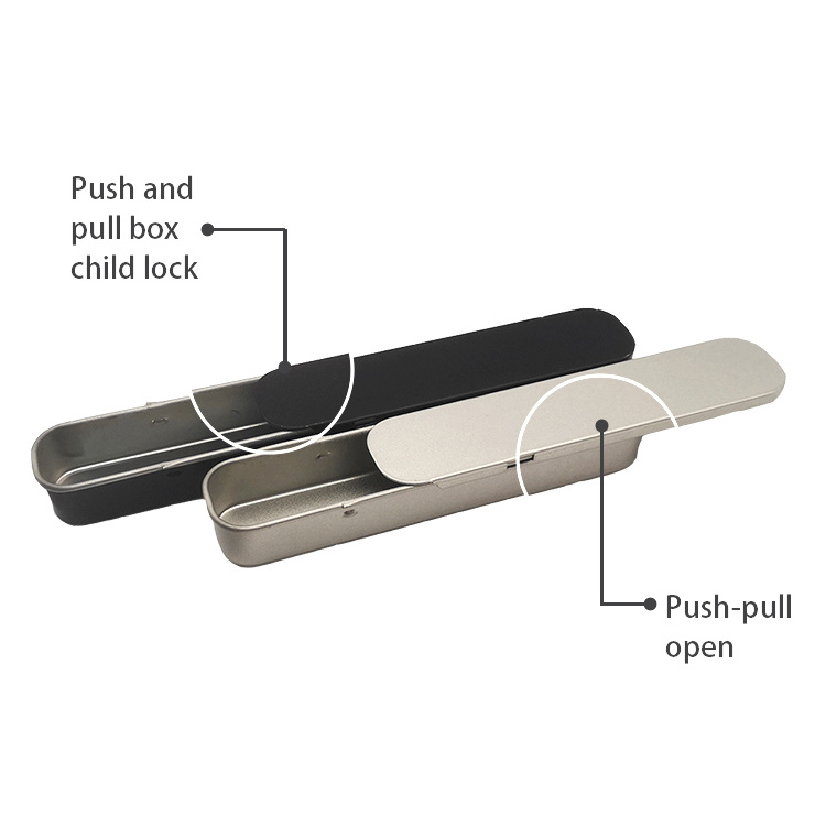 Child Resistant Slide Tin Box CR Black Slide Tins Case