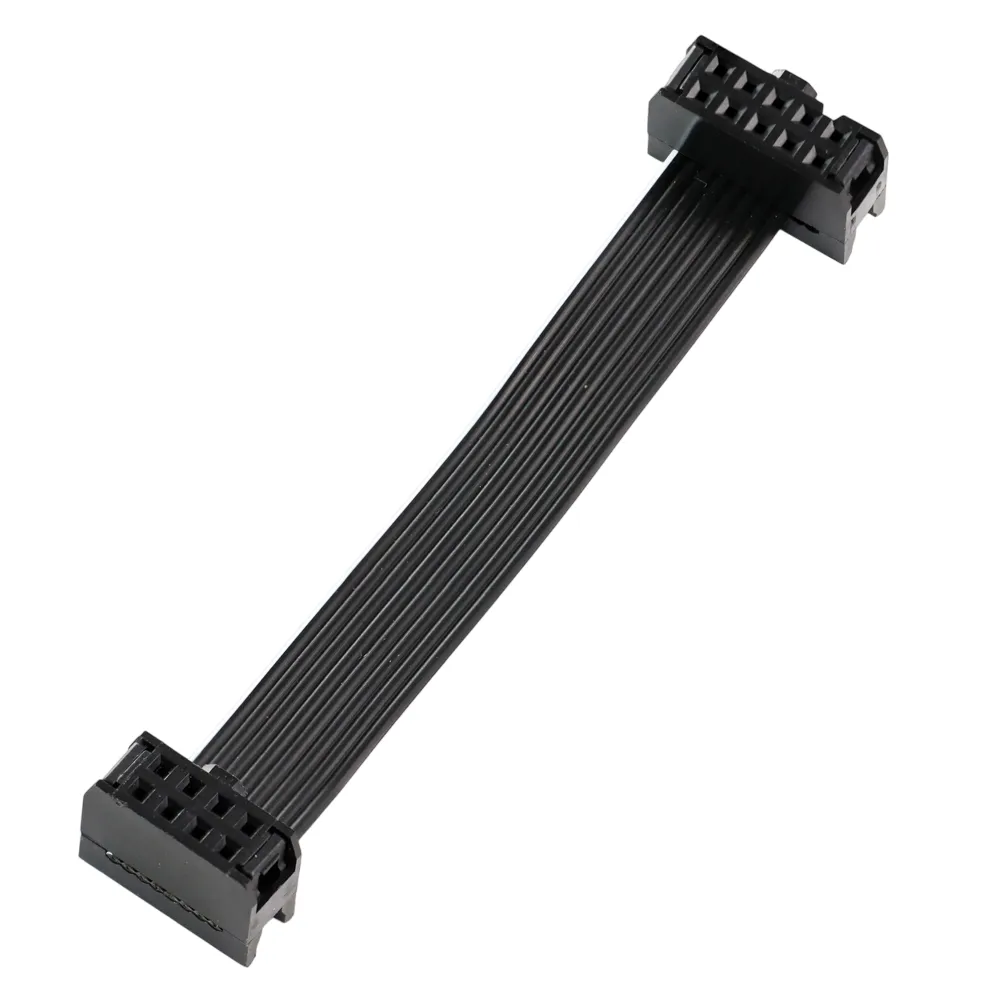 2.54mm Pitch IDC connector 10Pin To IDC 08Pin Black Flat Cable Same Direction L80mm