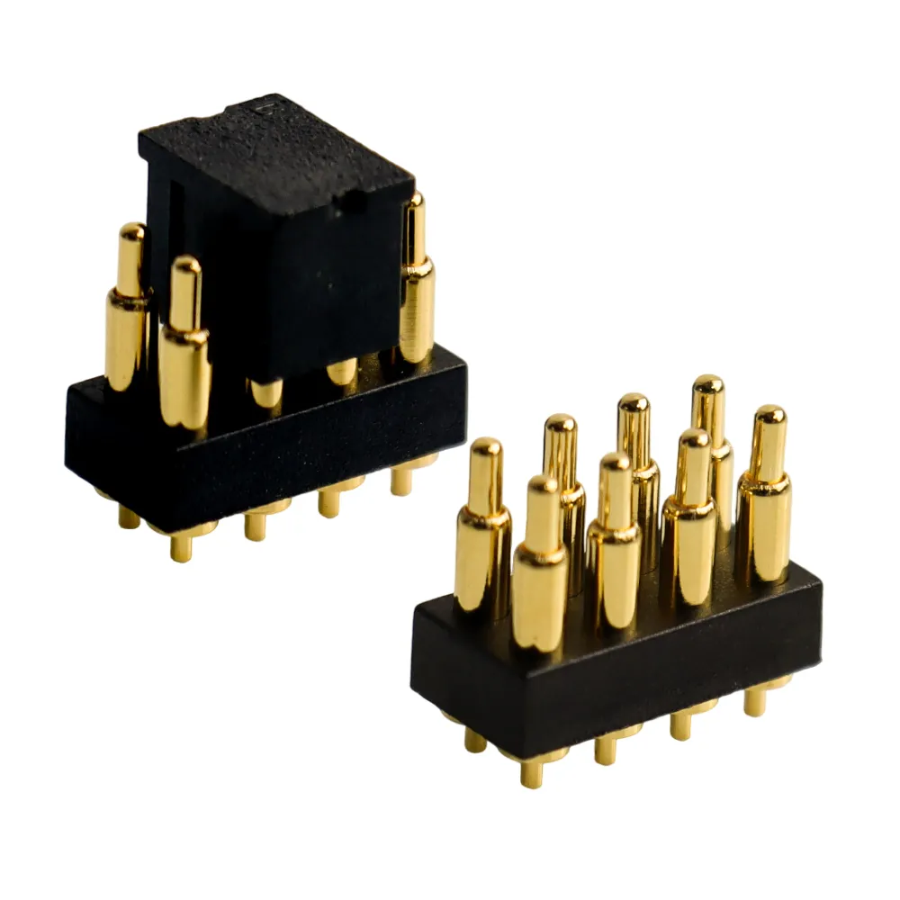 2.54mm Pitch Pogo Pin Connectors DIP Type Double row 2x04P with cap spring Pogo pin