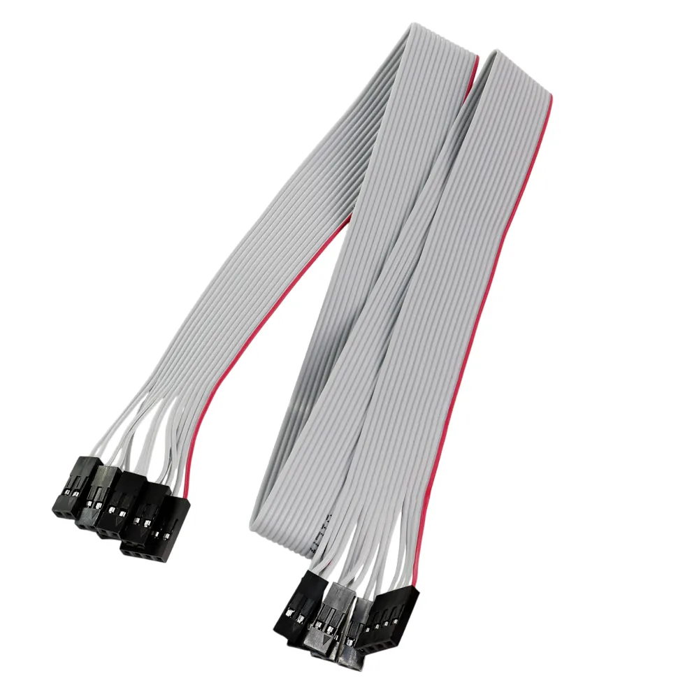 2.54mm Pitch Dupont Housing To 2.54mm Reverse Direction 14Pin Gray Flat Cable Assembly