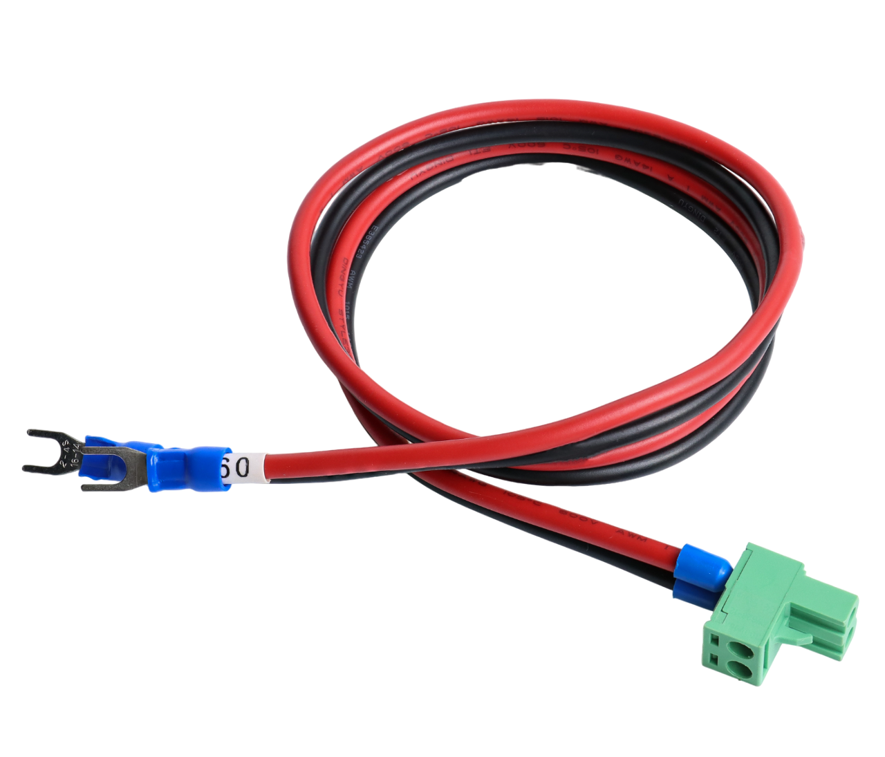 Terminal block to Y type terminal 2P wire harness cable assembly