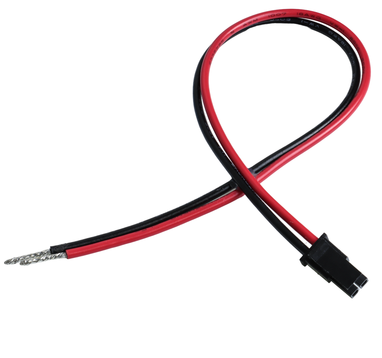 MX3.0mm housing single row to OPEN Tin-plating 2Pin Wire Harness