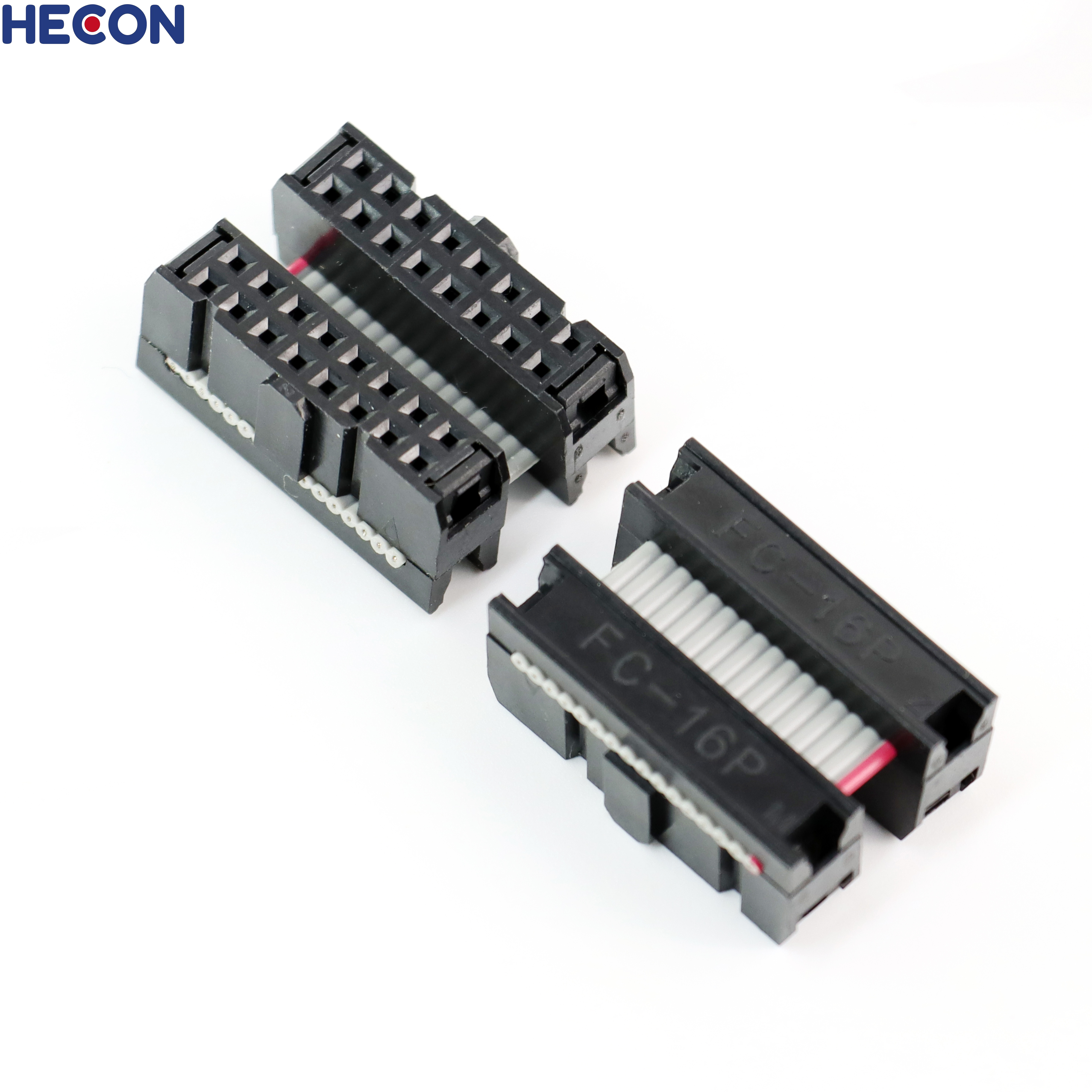 2.54mm IDC Cable in the same direction 16Pin gray cable without relief cover length5mm